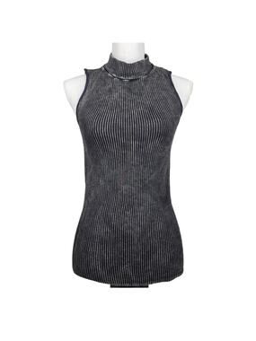 FREE PEOPLE INTIMATELY FP DISTRESSED RIBBED SLEEVELESS TOP – SIZE M/L – BLACK